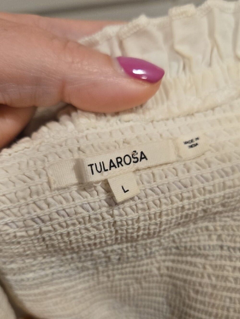 Tularosa Smocked Tassel Boho Western Crop Top | Size L - EUC - Picture 4 of 4